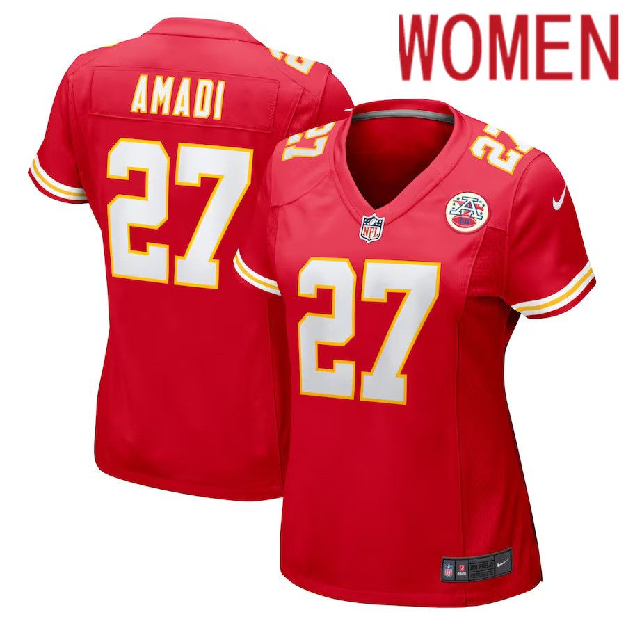 Women Kansas City Chiefs 27 Ugo Amadi Nike Red Home Game Player NFL Jersey